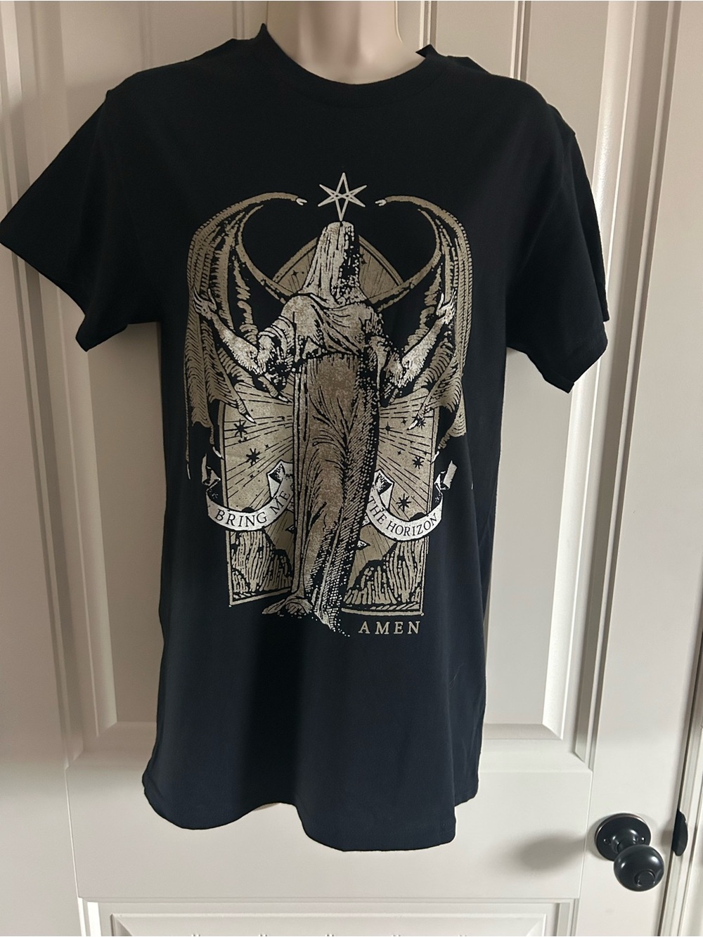 NEW Bring Me the Horizon Amen Graphic Short Sleeve Tee - Black Sz S